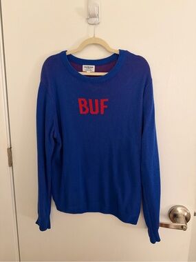 Blue Sweater with Red "BUF" for Buffalo Bills